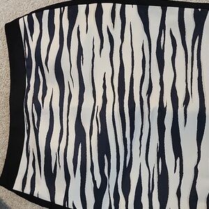 Ann Taylor Black and White Zebra Pencil Skirt